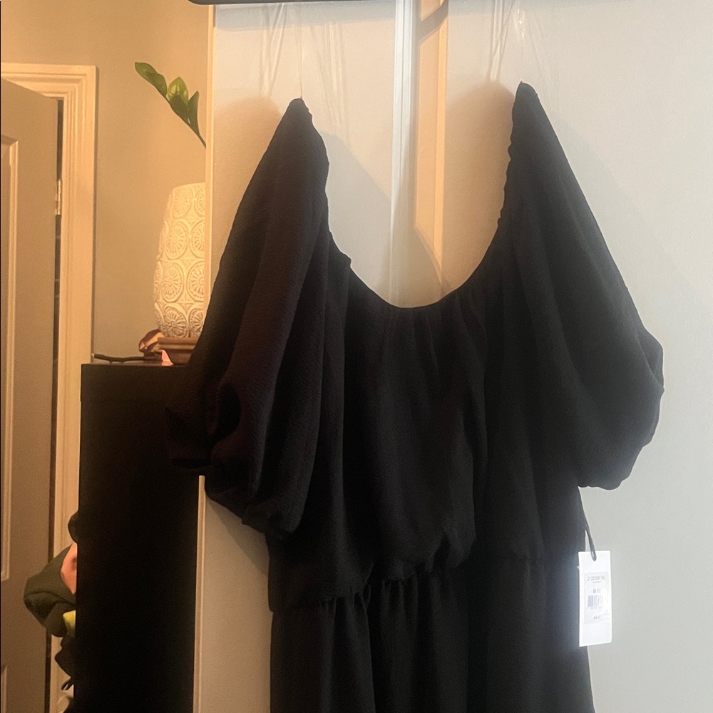 Summer Ruffle Black Dress - Picture 2 of 4